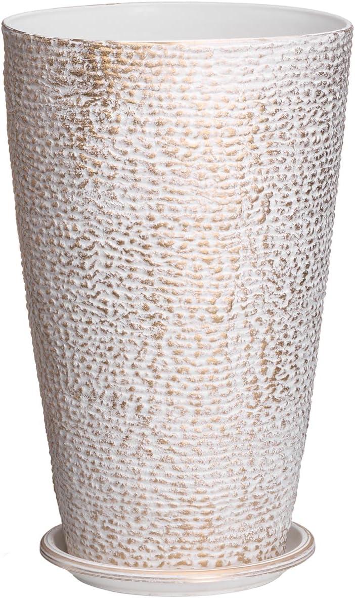image:imageVEVOR Set of 2 Tall Outdoor Planters 21 H Round Large Planters for Front Porch and Patio Stone Finish Flower Tree Plant PotsBeige