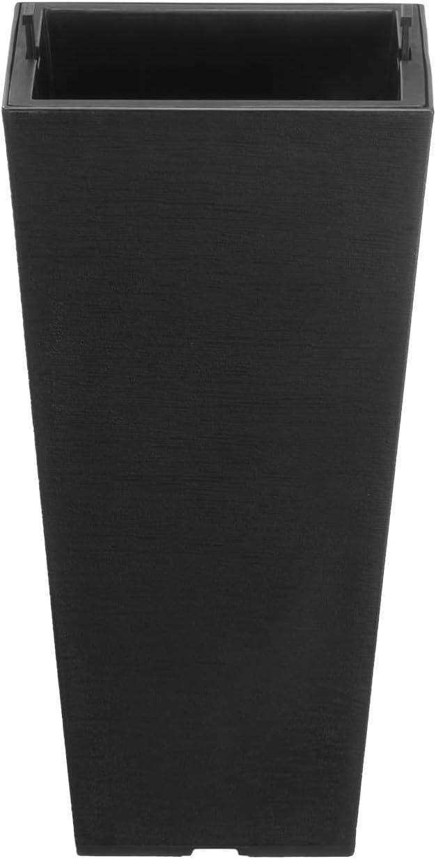 image:imageVEVOR Set of 2 Tall Outdoor Planters 21 H Round Large Planters for Front Porch and Patio Stone Finish Flower Tree Plant PotsBlack