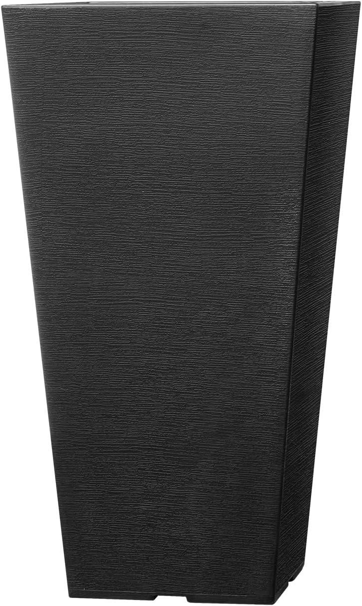 image:imageVEVOR Set of 2 Tall Outdoor Planters 21 H Round Large Planters for Front Porch and Patio Stone Finish Flower Tree Plant PotsBlack