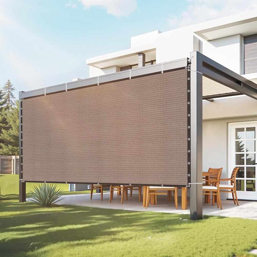 image:imageVEVOR 90 Sun Shade Cloth 8 x 12 ft Pergola Shade Cover with Stainless Steel Grommets Sun Shades Canopy Privacy Screen with 140 GSM HDPE Material for Outdoor Patio Garden and Backyard Black10 x 12 ft Brown