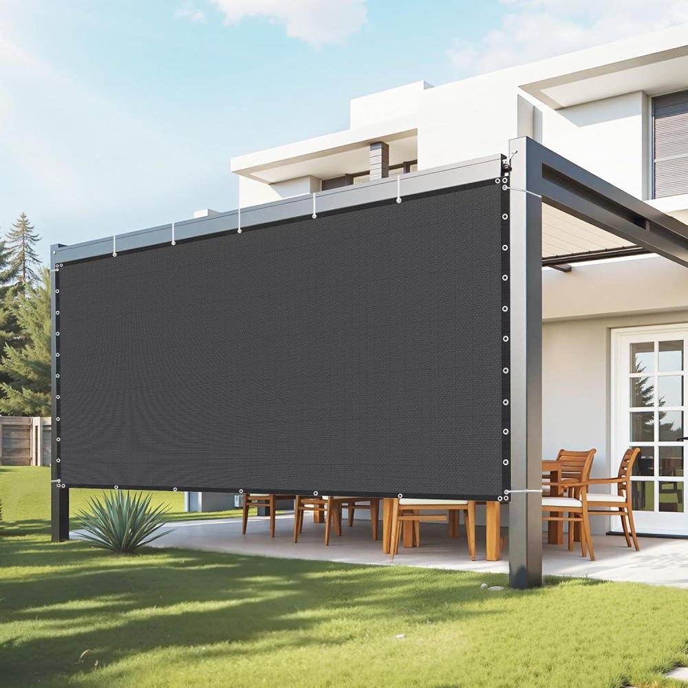 image:imageVEVOR 90 Sun Shade Cloth 8 x 12 ft Pergola Shade Cover with Stainless Steel Grommets Sun Shades Canopy Privacy Screen with 140 GSM HDPE Material for Outdoor Patio Garden and Backyard Black10 x 12 ft Black