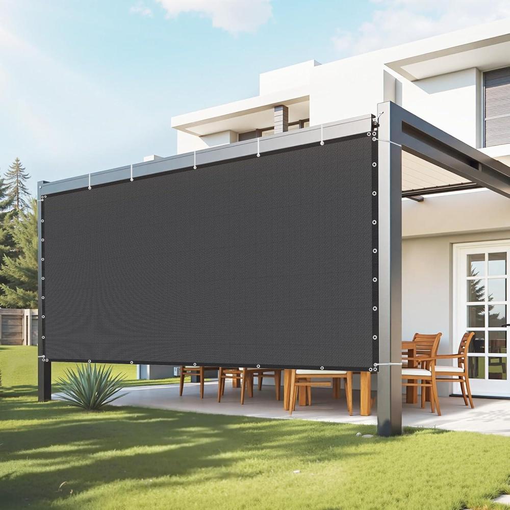 image:imageVEVOR 90 Sun Shade Cloth 8 x 12 ft Pergola Shade Cover with Stainless Steel Grommets Sun Shades Canopy Privacy Screen with 140 GSM HDPE Material for Outdoor Patio Garden and Backyard Black8 x 12 ft Black