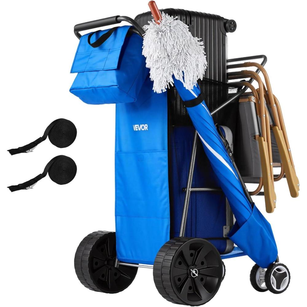 image:imageVEVOR Beach Dolly with Big Wheels for Sand 299 x 154 Cargo Deck w 12 Balloon Wheels 165LBS Loading Capacity Folding Sand Cart amp 27 to 447 Adjustable Height Heavy Duty Cart for Beach7806351065mm
