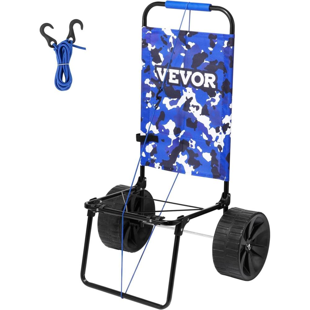 image:imageVEVOR Beach Dolly with Big Wheels for Sand 299 x 154 Cargo Deck w 12 Balloon Wheels 165LBS Loading Capacity Folding Sand Cart amp 27 to 447 Adjustable Height Heavy Duty Cart for Beach15 x 16 Cargo Deck 10 PE Solid Wheels