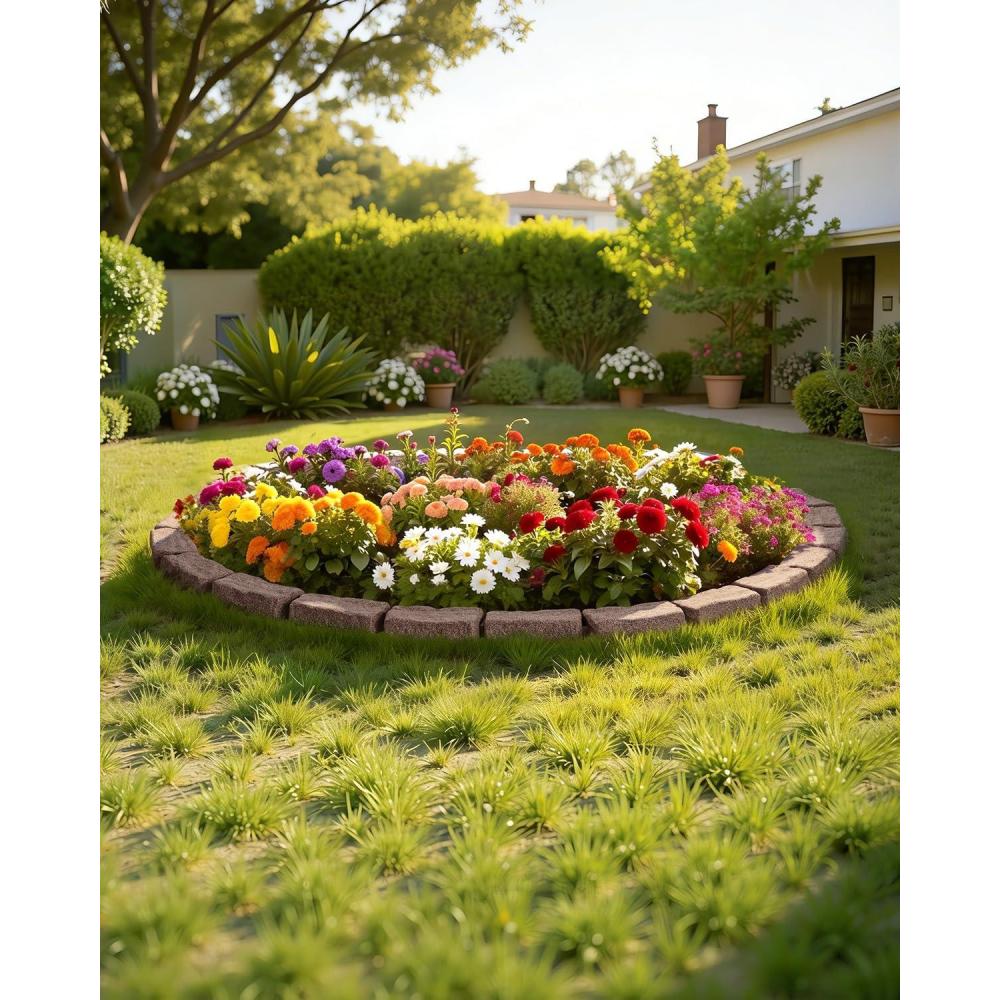 image:imageVEVOR Faux Stone Landscape Edging 468 x 39 Realistic Lawn Edging with Anchoring Spikes Flexible BrickSized Garden Border FadeResistant Yard Garden Stone Border for Driveways Walkway BrownBrown