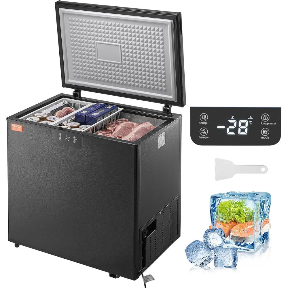 image:imageVEVOR French Door Refrigerator 189 Cu Ft Kitchen Fridge Counter Depth French Refrigerator with LED Display and 4 Casters FrostFree Bottom Freezer Refrigerators for Home amp Commercial Use Black7 Cuft