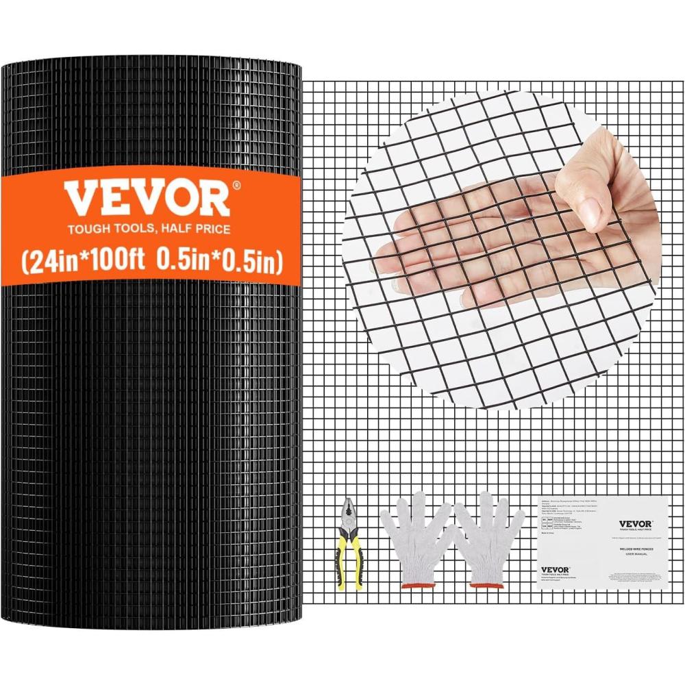image:imageVEVOR Hardware Cloth 48 x 50 12inch Galvanized Wire Mesh Roll 19 Gauge Chicken Wire Fence Roll Vinyl Coating Metal Wire Mesh for Chicken Coop Barrier Rabbit Snake Fences Poultry Enclosures12inch 24 X 100