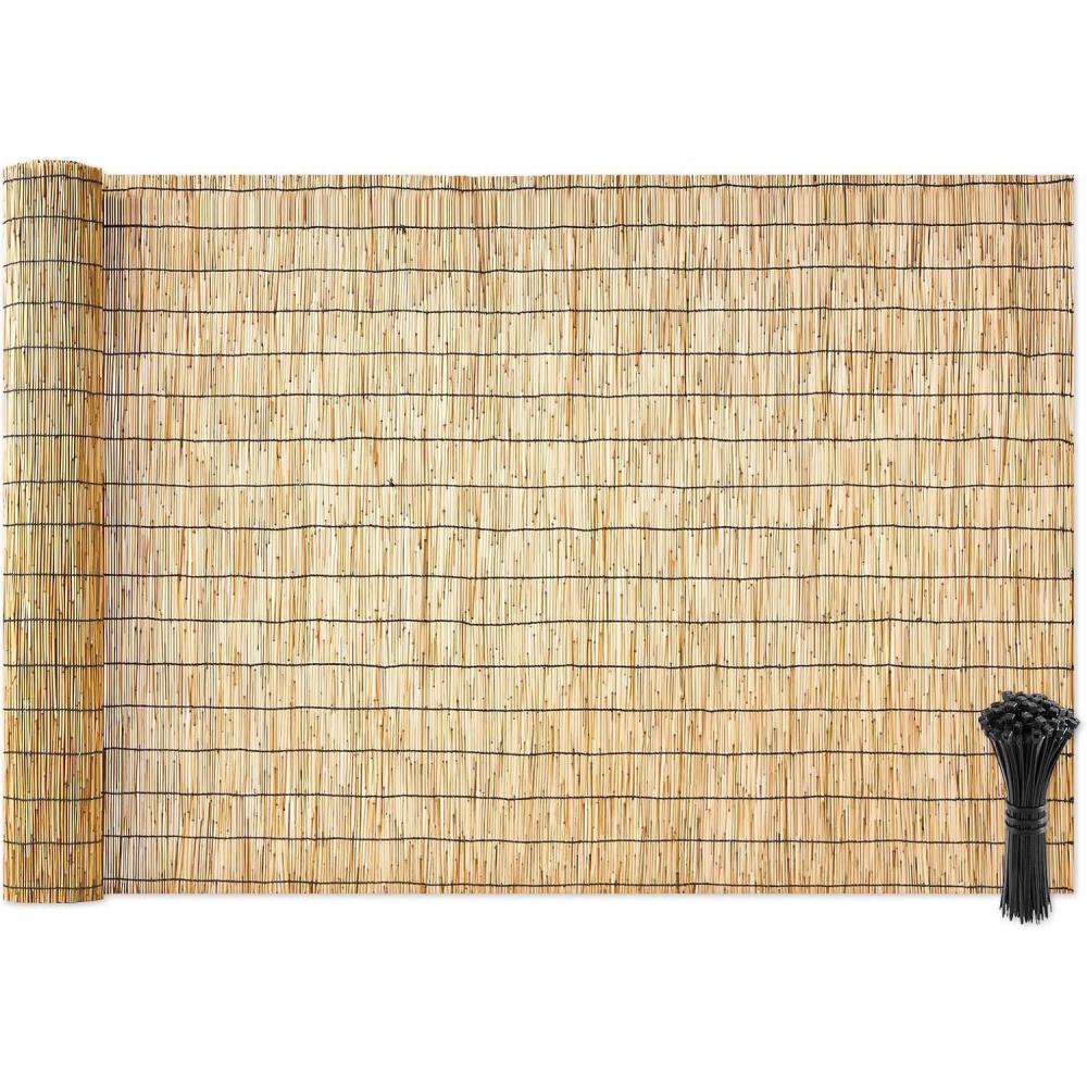image:imageVEVOR Natural Reed Fencing 558 x 164 ft Decorative Natural Reed Fencing Roll Decorative Fence for Backyard Garden Divider Privacy Screen Panel Curtain for Balcony Patio Garden Backyard OutdoorNatural