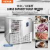 VEVOR 114 L Blast Chiller, 5 Trays Commercial Flash Freezers, <-31~68°F> 4 Modes Chest Shock Frozen, 304 Stainless Steel Flash Freezer, 360° Defrost Blast Chiller with Caster for Seafood, Ice Cream(114L)
