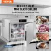 VEVOR 114 L Blast Chiller, 5 Trays Commercial Flash Freezers, <-31~68°F> 4 Modes Chest Shock Frozen, 304 Stainless Steel Flash Freezer, 360° Defrost Blast Chiller with Caster for Seafood, Ice Cream(32L)