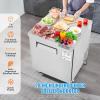VEVOR 28″ W Commercial Freezer Worktop, 7.4 Cu. Ft Undercounter Freezers with/Casters, <0~-8℉>Defrost Frozen Prep Table, Single Door Stainless Steel Food Frozen Prep Station for Restaurant, Diner