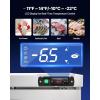 VEVOR 72″ W Commercial Freezer, 17.7 Cu.Ft Worktop Freezers Undercounter with LED Auto Lighting and Lockable Door, 3 Doors Food Freezing Prep Worktable, Stainless Steel Prep Frozen Table with Casters