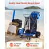 VEVOR Beach Dolly with Big Wheels for Sand, 29.9″ x 15.4″ Cargo Deck, w/ 12″ Balloon Wheels, 165LBS Loading Capacity Folding Sand Cart & 27″ to 44.7″ Adjustable Height, Heavy Duty Cart for Beach(780×635×1065mm)