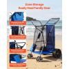 VEVOR Beach Dolly with Big Wheels for Sand, 29.9″ x 15.4″ Cargo Deck, w/ 12″ Balloon Wheels, 165LBS Loading Capacity Folding Sand Cart & 27″ to 44.7″ Adjustable Height, Heavy Duty Cart for Beach(780×635×1065mm)