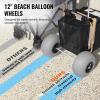 VEVOR Beach Dolly with Big Wheels for Sand, 29.9″ x 15.4″ Cargo Deck, w/ 12″ Balloon Wheels, 165LBS Loading Capacity Folding Sand Cart & 27″ to 44.7″ Adjustable Height, Heavy Duty Cart for Beach(30″ X 15″ Cargo Deck  12″ Balloon Wheels)