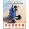 VEVOR Beach Dolly with Big Wheels for Sand, 29.9″ x 15.4″ Cargo Deck, w/ 12″ Balloon Wheels, 165LBS Loading Capacity Folding Sand Cart & 27″ to 44.7″ Adjustable Height, Heavy Duty Cart for Beach(980×850×1100mm)