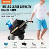 VEVOR Beach Dolly with Big Wheels for Sand, 29.9″ x 15.4″ Cargo Deck, w/ 12″ Balloon Wheels, 165LBS Loading Capacity Folding Sand Cart & 27″ to 44.7″ Adjustable Height, Heavy Duty Cart for Beach(30″ X 15″ Cargo Deck  12″ Balloon Wheels)