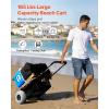 VEVOR Beach Dolly with Big Wheels for Sand, 29.9″ x 15.4″ Cargo Deck, w/ 12″ Balloon Wheels, 165LBS Loading Capacity Folding Sand Cart & 27″ to 44.7″ Adjustable Height, Heavy Duty Cart for Beach(20″ x 15″ Cargo Deck  9″ Balloon Wheels)