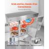 VEVOR Commercial Reach-In Refrigerator 29″ W, 22 Cu.Ft Stainless Steel Upright Refrigerator with Single Glass Door, Auto-Defrost, 4 Adjustable Shelves, 32 to 50℉ Temp Control, ETL Certified(85″W 3 Doors-Freezer)