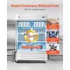 VEVOR Commercial Reach-In Refrigerator 29″ W, 22 Cu.Ft Stainless Steel Upright Refrigerator with Single Glass Door, Auto-Defrost, 4 Adjustable Shelves, 32 to 50℉ Temp Control, ETL Certified(54″W 2 Doors-Freezer)