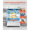 VEVOR Commercial Reach-In Refrigerator 29″ W, 22 Cu.Ft Stainless Steel Upright Refrigerator with Single Glass Door, Auto-Defrost, 4 Adjustable Shelves, 32 to 50℉ Temp Control, ETL Certified(54″W 2 Doors-Refrigerator)