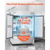 VEVOR Commercial Reach-In Refrigerator 29″ W, 22 Cu.Ft Stainless Steel Upright Refrigerator with Single Glass Door, Auto-Defrost, 4 Adjustable Shelves, 32 to 50℉ Temp Control, ETL Certified(54″W 2 Glass Doors-Refrigerator)