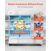 VEVOR Commercial Reach-In Refrigerator 29″ W, 22 Cu.Ft Stainless Steel Upright Refrigerator with Single Glass Door, Auto-Defrost, 4 Adjustable Shelves, 32 to 50℉ Temp Control, ETL Certified(85″W 3 Doors-Refrigerator)