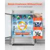 VEVOR Commercial Reach-In Refrigerator 29″ W, 22 Cu.Ft Stainless Steel Upright Refrigerator with Single Glass Door, Auto-Defrost, 4 Adjustable Shelves, 32 to 50℉ Temp Control, ETL Certified(54″W 2 Glass Doors-Refrigerator)