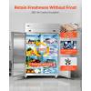 VEVOR Commercial Reach-In Refrigerator 48″ W, 32 Cu.Ft Stainless Steel Upright Refrigerator with 4 Doors, Auto-Defrost, 6 Adjustable Shelves, 32 to 50℉ Temp Control, UL Certified(48″w 32 Cu.ft Double Doors-combo)