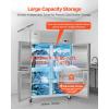 VEVOR Commercial Reach-In Refrigerator 48″ W, 32 Cu.Ft Stainless Steel Upright Refrigerator with 4 Doors, Auto-Defrost, 6 Adjustable Shelves, 32 to 50℉ Temp Control, UL Certified(48″w 33 Cu.ft 4 Doors-freezer)