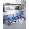 VEVOR Commercial Refrigerator, 44″ W Pizza Prep Refrigerated Table, 19.3″ Ultra Wide Countertop Food Prep Cooler, 11 Cu.Ft Single Door Salad Prep Fridge, 6 Pans Pizza Make Worktop with Cutting Board(72″ W Chief Base With 4 Drawers Refrigerator)