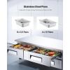 VEVOR Commercial Refrigerator, 44″ W Pizza Prep Refrigerated Table, 19.3″ Ultra Wide Countertop Food Prep Cooler, 11 Cu.Ft Single Door Salad Prep Fridge, 6 Pans Pizza Make Worktop with Cutting Board(72″ W Chief Base With 4 Drawers Refrigerator)