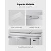 VEVOR Commercial Refrigerator, 44″ W Pizza Prep Refrigerated Table, 19.3″ Ultra Wide Countertop Food Prep Cooler, 11 Cu.Ft Single Door Salad Prep Fridge, 6 Pans Pizza Make Worktop with Cutting Board(67″W Pizza Prep Refrigerator)