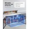 VEVOR Commercial Refrigerator, 44″ W Pizza Prep Refrigerated Table, 19.3″ Ultra Wide Countertop Food Prep Cooler, 11 Cu.Ft Single Door Salad Prep Fridge, 6 Pans Pizza Make Worktop with Cutting Board(60″W with 16 Pans)