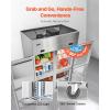 VEVOR Commercial Refrigerator and Freezer Combo 48″ W, 31 Cu.Ft Stainless Steel Upright Freezer/Refrigerator with 4 Doors, Auto-Defrost, 6 Adjustable Shelves, UL Certified