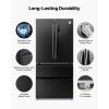 VEVOR French Door Refrigerator, 18.9 Cu. Ft. Kitchen Fridge, Counter Depth French Refrigerator with LED Display and 4 Casters, Frost-Free Bottom Freezer Refrigerators for Home & Commercial Use, Black(18.9 Cu.Ft.)