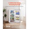 VEVOR French Door Refrigerator, 18.9 Cu. Ft. Kitchen Fridge, Counter Depth French Refrigerator with LED Display and 4 Casters, Frost-Free Bottom Freezer Refrigerators for Home & Commercial Use, Black(14 Cu.ft.)