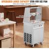 VEVOR Fried Ice Cream Roll Machine, Stainless Steel Commercial Rolled Ice Cream Maker with Compressor and 4 Scrapers,2Pcs 17.7″ x 17.7″ Square Stir-Fried Ice Cream Pans, for Frozen Yogurt,Ice Cream(840W-single pan)