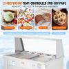VEVOR Fried Ice Cream Roll Machine, Stainless Steel Commercial Rolled Ice Cream Maker with Compressor and 4 Scrapers,2Pcs 17.7″ x 17.7″ Square Stir-Fried Ice Cream Pans, for Frozen Yogurt,Ice Cream(1750W-double pans)