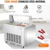 VEVOR Fried Ice Cream Roll Machine, Stainless Steel Commercial Rolled Ice Cream Maker with Compressor and 4 Scrapers,2Pcs 17.7″ x 17.7″ Square Stir-Fried Ice Cream Pans, for Frozen Yogurt,Ice Cream(1750W-double pans)