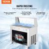 VEVOR Fried Ice Cream Roll Machine, Stainless Steel Commercial Rolled Ice Cream Maker with Compressor and 4 Scrapers,2Pcs 17.7″ x 17.7″ Square Stir-Fried Ice Cream Pans, for Frozen Yogurt,Ice Cream(1750W-double pans)