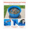 VEVOR KOI Aquarium Tank Above Ground Fish Pond, 127 Gallon Foldable Canvas Fish Pool Pond with Clear Viewing Panel, Outdoor/Indoor No Dig Turtle Goldfish Pond with 304SS Frame and Drain Valve(Round&Blue)