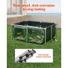 VEVOR KOI Aquarium Tank Above Ground Fish Pond, 127 Gallon Foldable Canvas Fish Pool Pond with Clear Viewing Panel, Outdoor/Indoor No Dig Turtle Goldfish Pond with 304SS Frame and Drain Valve(With Clear Panel)