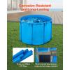 VEVOR KOI Aquarium Tank Above Ground Fish Pond, 127 Gallon Foldable Canvas Fish Pool Pond with Clear Viewing Panel, Outdoor/Indoor No Dig Turtle Goldfish Pond with 304SS Frame and Drain Valve(Round&Blue)
