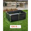 VEVOR KOI Aquarium Tank Above Ground Fish Pond, 127 Gallon Foldable Canvas Fish Pool Pond with Clear Viewing Panel, Outdoor/Indoor No Dig Turtle Goldfish Pond with 304SS Frame and Drain Valve(No Clear Panel)