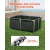 VEVOR KOI Aquarium Tank Above Ground Fish Pond, 127 Gallon Foldable Canvas Fish Pool Pond with Clear Viewing Panel, Outdoor/Indoor No Dig Turtle Goldfish Pond with 304SS Frame and Drain Valve(No Clear Panel)