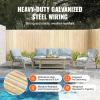VEVOR Natural Rolled Bamboo Fence, Eco-Friendly Privacy Screen – 6 ft H x 8 ft L x 0.75 in D, Decorative for Garden, Backyard, Balcony, Patio, Pool Side(Slat Fence)