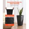 VEVOR Set of 2 Tall Outdoor Planters 21″ H, Round Large Planters for Front Porch and Patio, Stone Finish Flower Tree Plant Pots(Black)