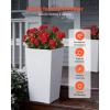 VEVOR Set of 2 Tall Outdoor Planters 21″ H, Round Large Planters for Front Porch and Patio, Stone Finish Flower Tree Plant Pots(White)