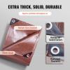 VEVOR Tarp 20×40 ft 16 Mil Extra Thick, Waterproof Poly Plastic Tarps Cover, Multi-Purpose Outdoor Tarpaulin with Grommets & Reinforced Edges for Truck, RV, Boat, Camping (Brown)(Brown)